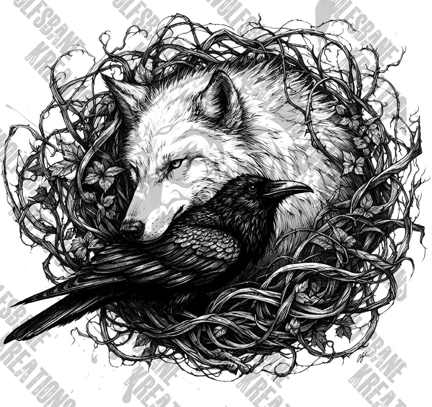 Wolf and Raven