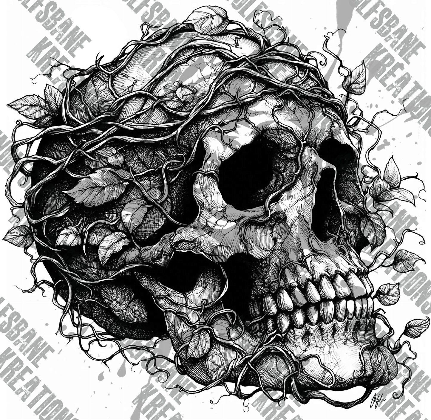 Skull in Vines