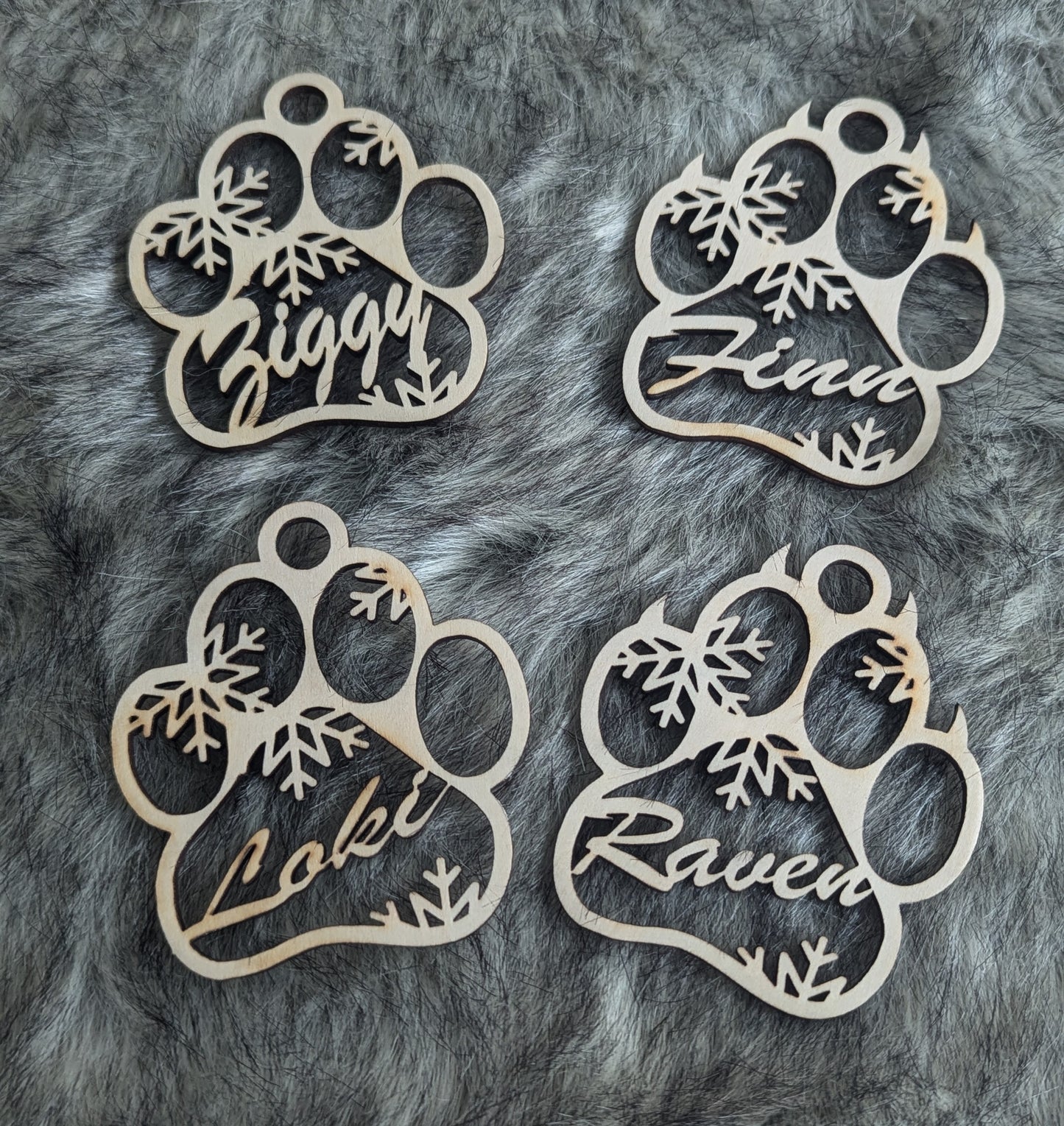 Snowflake Paw Print Ornament