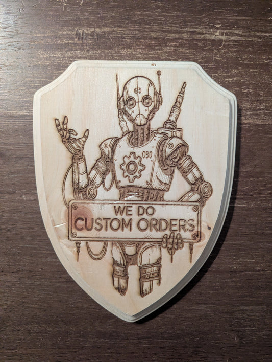 Engraved Wood Shield